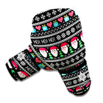 Pixel Christmas Santa Claus Print Boxing Gloves