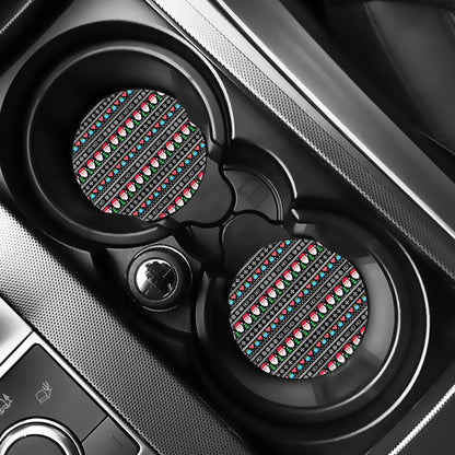 Pixel Christmas Santa Claus Print Car Coasters