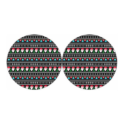Pixel Christmas Santa Claus Print Car Coasters