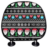 Pixel Christmas Santa Claus Print Car Headrest Covers