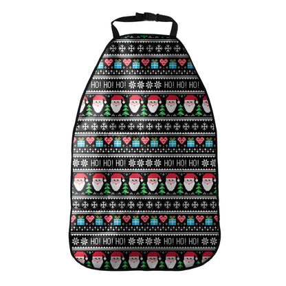 Pixel Christmas Santa Claus Print Car Seat Organizers