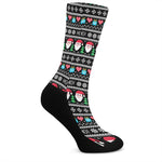 Pixel Christmas Santa Claus Print Crew Socks