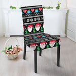 Pixel Christmas Santa Claus Print Dining Chair Slipcover