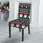 Pixel Christmas Santa Claus Print Dining Chair Slipcover