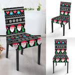 Pixel Christmas Santa Claus Print Dining Chair Slipcover