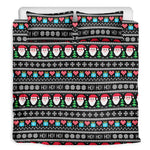 Pixel Christmas Santa Claus Print Duvet Cover Bedding Set