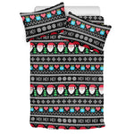 Pixel Christmas Santa Claus Print Duvet Cover Bedding Set
