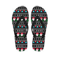 Pixel Christmas Santa Claus Print Flip Flops