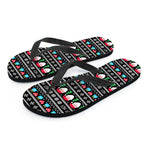 Pixel Christmas Santa Claus Print Flip Flops