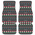 Pixel Christmas Santa Claus Print Front and Back Car Floor Mats