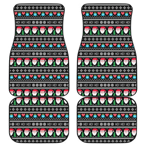 Pixel Christmas Santa Claus Print Front and Back Car Floor Mats