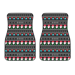 Pixel Christmas Santa Claus Print Front Car Floor Mats