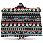 Pixel Christmas Santa Claus Print Hooded Blanket