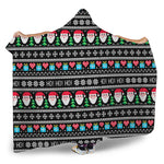 Pixel Christmas Santa Claus Print Hooded Blanket