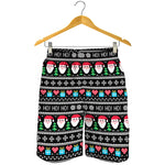 Pixel Christmas Santa Claus Print Men's Shorts
