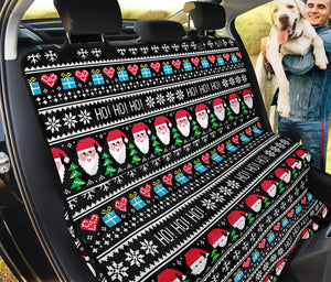 Pixel Christmas Santa Claus Print Pet Car Back Seat Cover