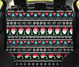 Pixel Christmas Santa Claus Print Pet Car Back Seat Cover