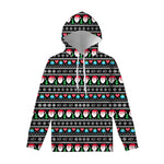 Pixel Christmas Santa Claus Print Pullover Hoodie