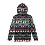 Pixel Christmas Santa Claus Print Pullover Hoodie