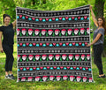 Pixel Christmas Santa Claus Print Quilt