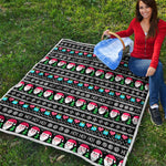Pixel Christmas Santa Claus Print Quilt
