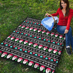 Pixel Christmas Santa Claus Print Quilt