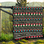 Pixel Christmas Santa Claus Print Quilt