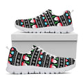 Pixel Christmas Santa Claus Print White Running Shoes