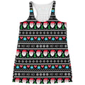 Pixel Christmas Santa Claus Print Women's Racerback Tank Top