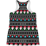 Pixel Christmas Santa Claus Print Women's Racerback Tank Top