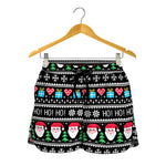 Pixel Christmas Santa Claus Print Women's Shorts