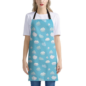 Pixel Cloud Pattern Print Apron