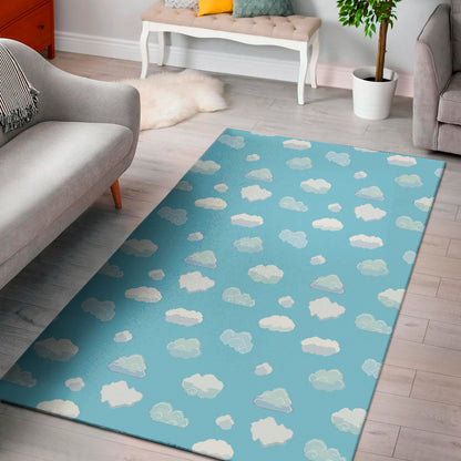 Pixel Cloud Pattern Print Area Rug