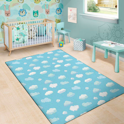 Pixel Cloud Pattern Print Area Rug