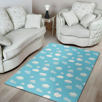Pixel Cloud Pattern Print Area Rug