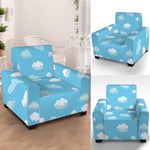 Pixel Cloud Pattern Print Armchair Slipcover