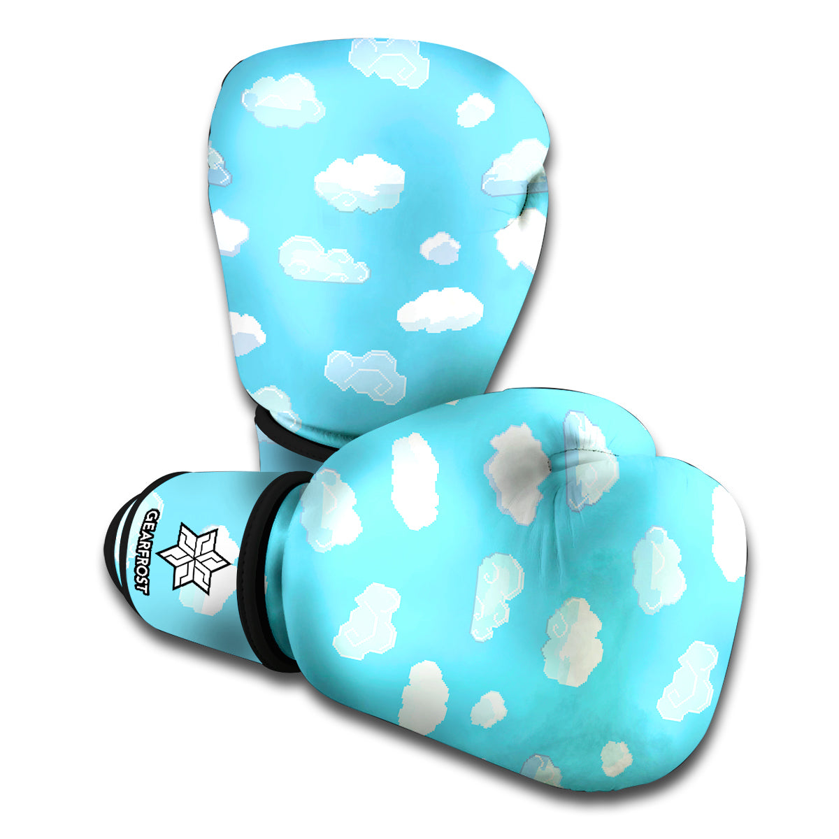 Pixel Cloud Pattern Print Boxing Gloves