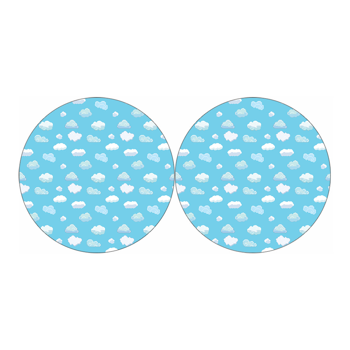 Pixel Cloud Pattern Print Car Coasters