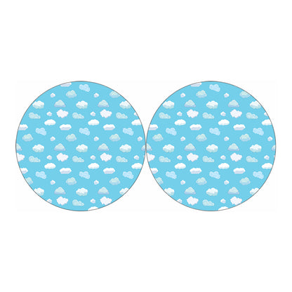 Pixel Cloud Pattern Print Car Coasters