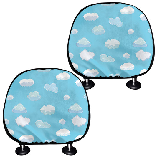 Pixel Cloud Pattern Print Car Headrest Covers