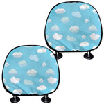 Pixel Cloud Pattern Print Car Headrest Covers