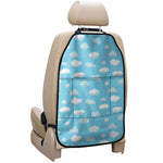 Pixel Cloud Pattern Print Car Seat Organizers