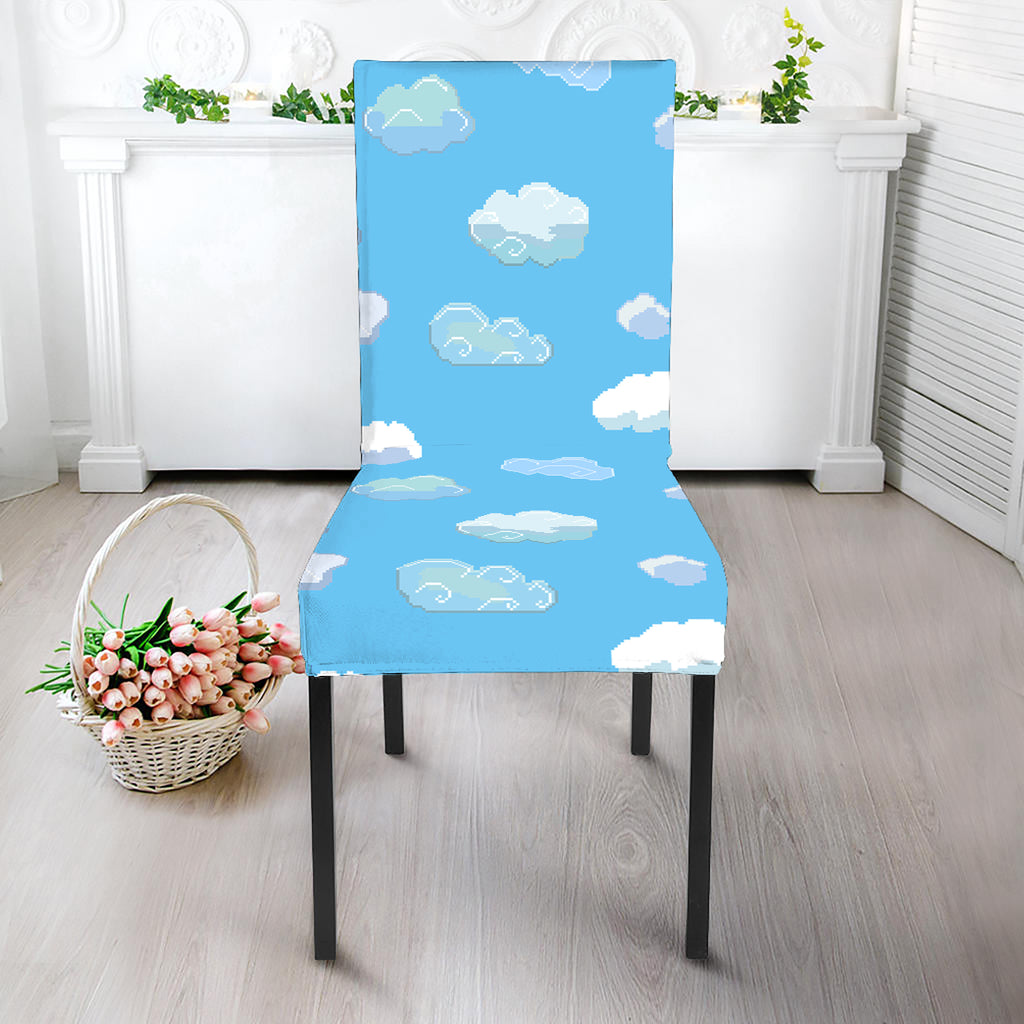 Pixel Cloud Pattern Print Dining Chair Slipcover