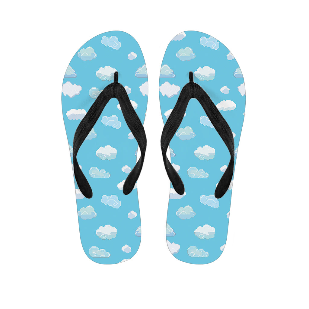 Pixel Cloud Pattern Print Flip Flops