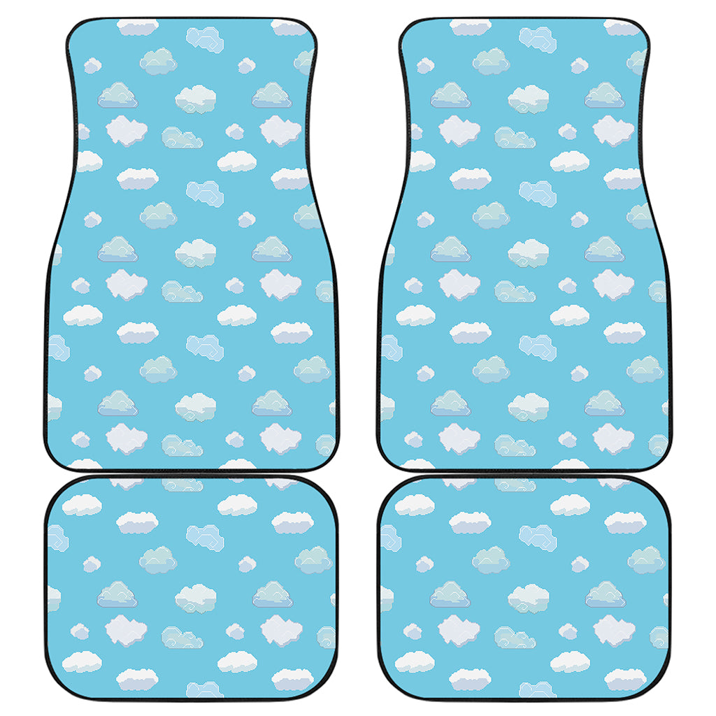 Pixel Cloud Pattern Print Front and Back Car Floor Mats