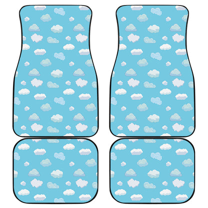 Pixel Cloud Pattern Print Front and Back Car Floor Mats