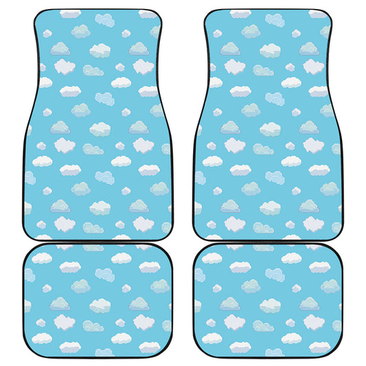 Pixel Cloud Pattern Print Front and Back Car Floor Mats