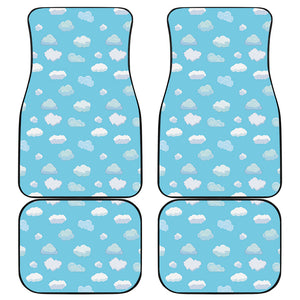 Pixel Cloud Pattern Print Front and Back Car Floor Mats