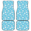 Pixel Cloud Pattern Print Front and Back Car Floor Mats