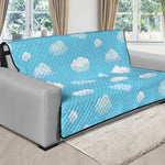 Pixel Cloud Pattern Print Futon Protector